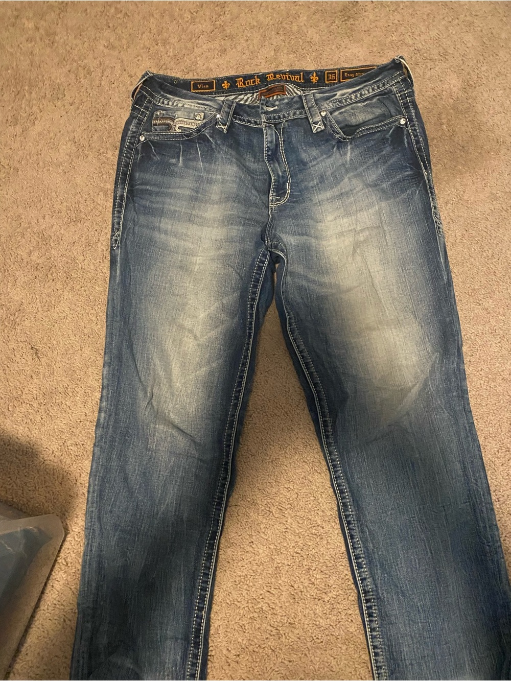 Rock Revival Womens plus Blue Washed Straight Jeans